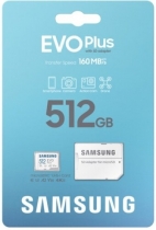   MicroSDXC_512 Gb Samsung EVO PLUS 160Mb/s MB-MC512SA / R/W 160/90 MB/s/UHS-I / U3 / V30 / A2 - -     - RegionRF - 