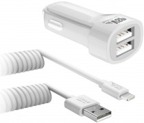 Авто З/У BoraSCO (20638) 2 USB 2.1A + кабель Apple 8-pin - Интернет-магазин бытовой техники и электроники - RegionRF - Екатеринбург