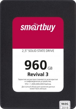SSD  SmartBuy Revival3 960Gb SB960GB-RVVL3-25SAT3 2,5"SATA3 PS3111 3D - -     - RegionRF - 
